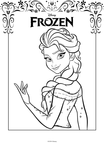 Elsa From The Frozen Movie Coloring Page