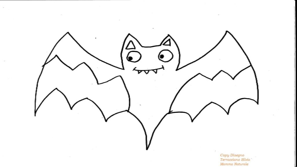 pipistrello di halloween da colorarre